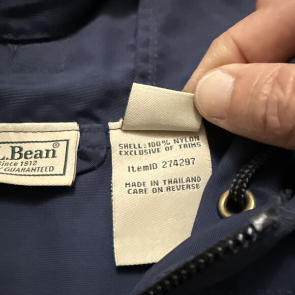 LL Bean Mountain Classic Anorak Jacket Navy Pullover Hooded Rain Coat Men’s XL - Picture 9 of 16
